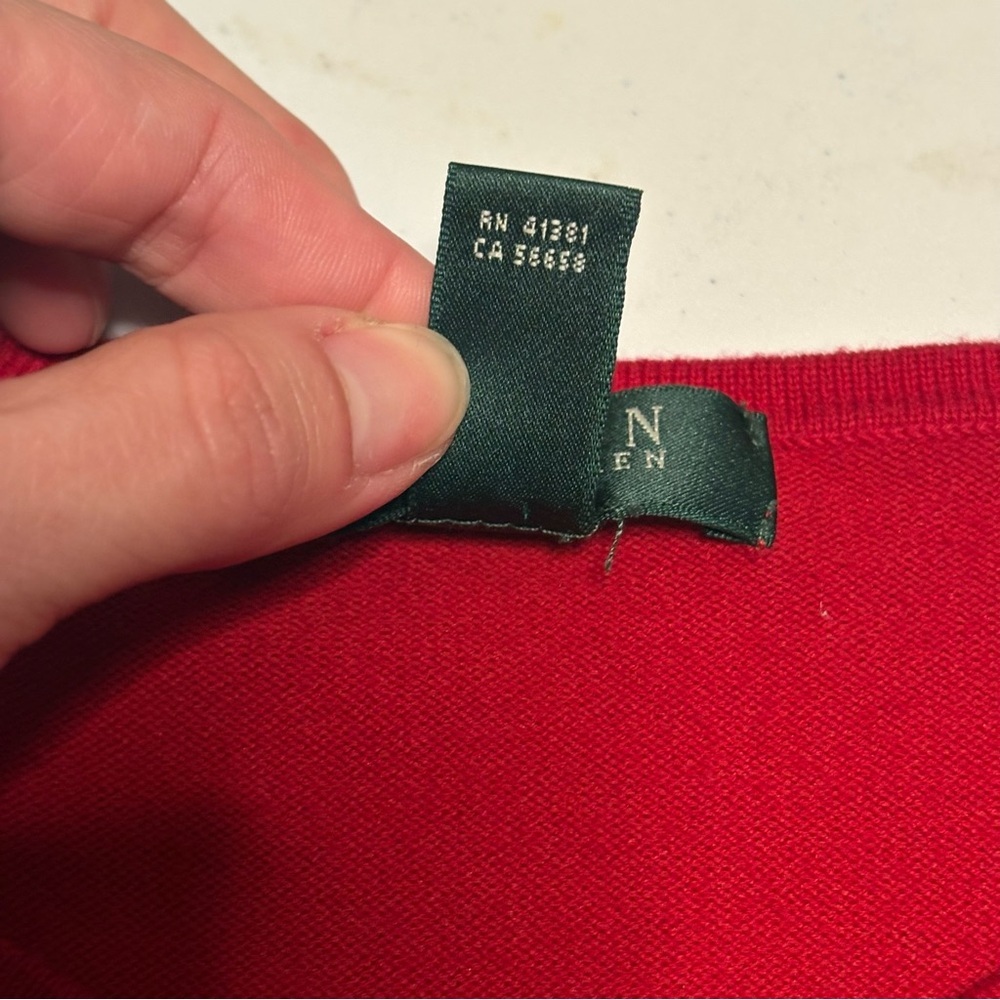 Ralph Lauren Women’s Red and Black Crewneck Sweater - Picture 7 of 8